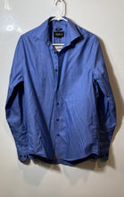 Load image into Gallery viewer, Awearness Kenneth Cole Mens Blue Long Sleeve Slim Fit Dress Shirt Size 15 34/35
