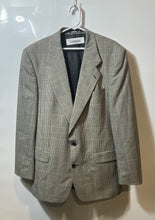 Load image into Gallery viewer, Kasper Mens Beige Gray Plaid Wool Notch Lapel Two-Button Blazer Jacket Size 42R