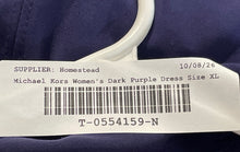 Load image into Gallery viewer, Michael Kors Womens Dark Purple Long Sleeve Button Front Shirt Dress Size XL
