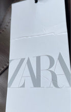 Load image into Gallery viewer, Zara Womens Brown Hi-Rise Flat Front Skinny-Leg Ankle Leggings Size L With Tag