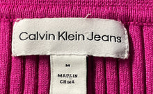Load image into Gallery viewer, Calvin Klein Womens Pink Ribbed Short Sleeve Collared Button Polo Shirt Size M