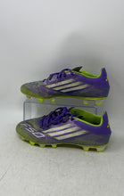 Load image into Gallery viewer, Adidas Mens F50 League FG/MG Purple Green Lace-Up Soccer Cleats Size 8