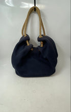 Load image into Gallery viewer, Michael Kors Womens Marina Blue Brown Double Rope Handle Charm Shoulder Bag