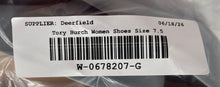 Load image into Gallery viewer, Authentic Tory Burch Womens Fairford Blue Leather Ballet Flats Size 7.5M Stained