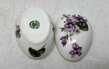 Load image into Gallery viewer, Hammersley Purple Victorian Violets Floral Porcelain Egg Shaped Trinket Box