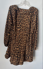Load image into Gallery viewer, Kate Spade New York Womens Brown Animal Print Long Sleeve A-Line Dress Size M