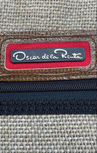 Load image into Gallery viewer, Vintage Oscar De La Renta Tan Black Tweed Extra Compartments Suitcase Luggage