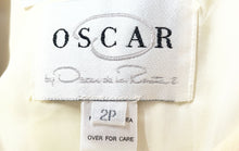 Load image into Gallery viewer, Oscar De La Renta Womens Beige Wool Long Sleeve Button Front Jacket Size 2P