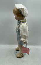 Load image into Gallery viewer, Marian Yu Designs Blonde Hair Porcelain Boy Doll In Blue Shorts W/ COA In Box