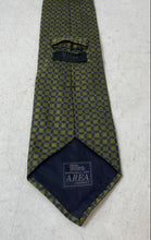 Load image into Gallery viewer, Altea Milano Mens Green And Blue Geometric Silk Keeper Loop Pointed Tie