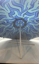 Load image into Gallery viewer, Bluewater Beach Blue Green Wave Print Portable Adjustable Height 6 FT. Umbrella