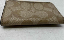 Load image into Gallery viewer, Coach Womens Beige Brown Signature Print Mini Flap Card Case Wallet