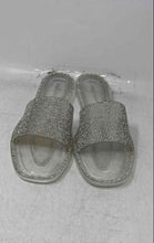 Load image into Gallery viewer, Wild Diva Womens Lounge Silver Slip-On Rhinestone Slide Sandals Size 10
