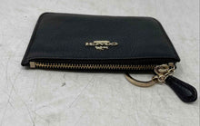 Load image into Gallery viewer, Coach Womens Black Pebbled Leather Inner Pocket Zipper Coin Wallet