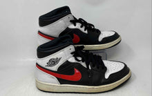 Load image into Gallery viewer, Nike Mens Air Jordan 1 Mid 554724-075 White Black Red Sneakers Shoes Size 10.5