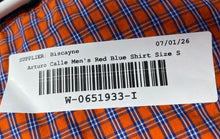 Load image into Gallery viewer, Arturo Calle Mens Red Blue Plaid Short Sleeve Slim Fit Button-Up Shirt Size S