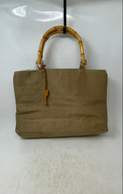 Load image into Gallery viewer, Fossil Womens Brown Inner Zip Pockets Bamboo Handles Shoulder Tote Bag