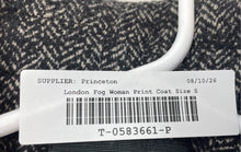 Load image into Gallery viewer, London Fog Womens Black White Herringbone Print Button Front Peacoat Size S