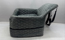 Load image into Gallery viewer, Melafa365 Gray Quilted Memory Foam Travel Safety Dog Car Seat Chair