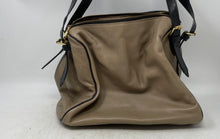 Load image into Gallery viewer, Prune Womens Blue Brown Calf Hair Leather Double Handle Zip Top Shoulder Purse