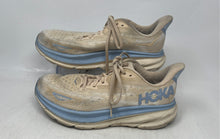 Load image into Gallery viewer, Hoka One One Womens Clifton 9 Beige Blue Low Top Lace-Up Sneaker Shoes Size 9B