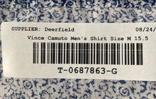 Load image into Gallery viewer, Vince Camuto Mens White Blue Floral Slim Fit Dress Shirt Size M 15.5 34/35