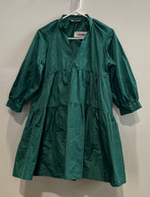 Load image into Gallery viewer, Zara Womens Green 3/4 Sleeve Tiered V-Neck Short Mini Dress Size XS