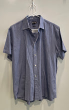Load image into Gallery viewer, Michael Kors Mens Blue White Plaid Print Short Sleeve Button-Up Shirt Size XL