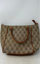 Load image into Gallery viewer, Adrienne Vittadini Womens Brown Monogram Print Top Handle Satchel Bag