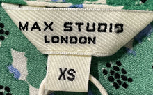 Load image into Gallery viewer, Max Studio London Womens Green Short Sleeve Collared Self-Tie Shirt Dress Sz XS