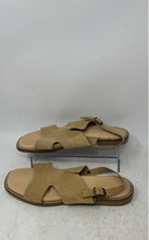 Load image into Gallery viewer, Avellini Womens Beige Leather Open Toe Flat Slingback Sandals Size 8