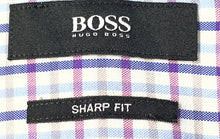 Load image into Gallery viewer, Hugo Boss Mens Multicolor Plaid Long Sleeve Sharp Fit Dress Shirt Size 15.5