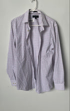 Load image into Gallery viewer, Banana Republic Mens White Plaid Long Sleeve Non Iron Button-Up Shirt Size M