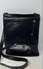 Load image into Gallery viewer, T-Nobile Womens Black Leather Adjustable Strap Messenger Crossbody Bag