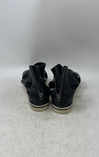 Load image into Gallery viewer, Eileen Fisher Womens Black Leather Back Zip Platform Strappy Sandals Size 6.5