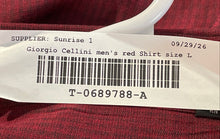 Load image into Gallery viewer, Giorgio Cellini Mens Red Collared Long Sleeve Button-Up Shirt Size Large