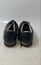 Load image into Gallery viewer, Reaction Mens Black White Leather Low Top Lace-Up Sneaker Shoes Size 11
