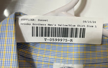 Load image into Gallery viewer, Brooks Brothers Mens Yellow Blue Plaid Print Long Sleeve Dress Shirt Size L