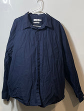 Load image into Gallery viewer, Calvin Klein Mens Blue Cotton Relaxed Fit Long Sleeve Button-Up Shirt Size XXL