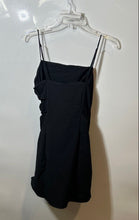 Load image into Gallery viewer, Zara Womens Black Square Neck Spaghetti Strap Side Cutout Mini Dress Size Small