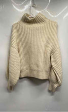 Load image into Gallery viewer, Express Womens Beige Balloon Sleeve Turtleneck Ribbed Hem Pullover Sweater Sz XS