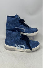 Load image into Gallery viewer, Royalty Womens Blue White Round Toe High Top Lace-Up Sneaker Shoes Size 7