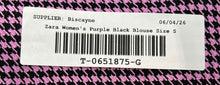 Load image into Gallery viewer, Zara Womens Purple Black Long Sleeve Cropped Blouse Top Size S