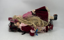 Load image into Gallery viewer, Lot Of 2 Pcs Blonde & Black Hair Blue Eyes Decorative Porcelain Doll With Outfit
