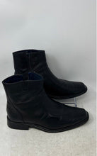 Load image into Gallery viewer, Chitos Mens Black Leather Square Toe Side Zip Ankle Boots Size EUR 37