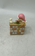 Load image into Gallery viewer, Precious Moments Pink Christmas Santa Fireplace Lighted Ornament Figurine
