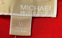 Load image into Gallery viewer, Michael Kors Womens Orange Roll Tab Sleeve Belted A-Line Dress Size Medium