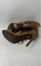 Load image into Gallery viewer, Chinese Laundry Womens Brown Suede Fringe Stiletto Ankle Strap Heels Size 6.5