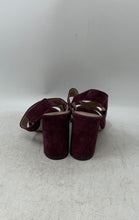 Load image into Gallery viewer, Ann Taylor Womens Burgundy Open Toe Slip-On Block Slingback Heels Size 7.5M