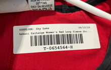 Load image into Gallery viewer, Armani Exchange Womens Red Graphic Print Long Sleeve V-Neck Pullover T-Shirt S